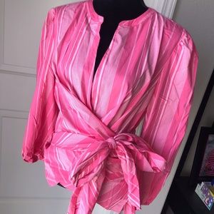 Wrap shirt, Pink